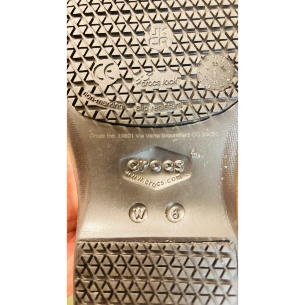 Crocs Neria Pro II slip in black cheetah loafers comfort waterproof clogs sz 6 - Picture 9 of 9